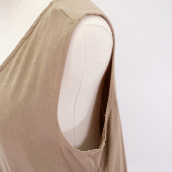 Chico's Green 3 XL Sleeveless V-Neck Stretch Blouse Top - Picture 3 of 7